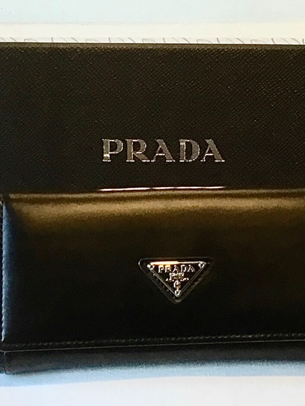 PRADA SAFFIANO Black LEATHER LONG WALLET